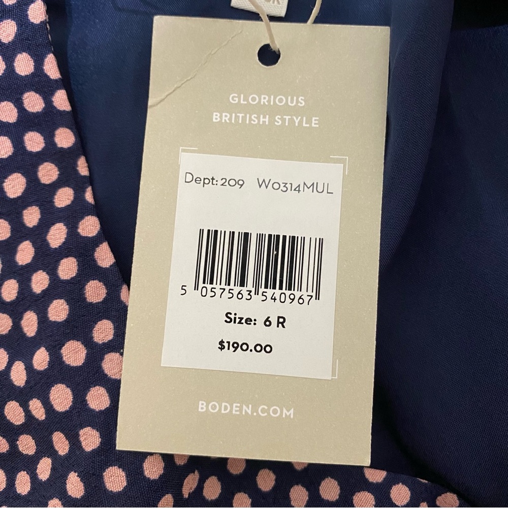 Boden Renee Polka Dot Midi Dress 6R - Picture 8 of 10